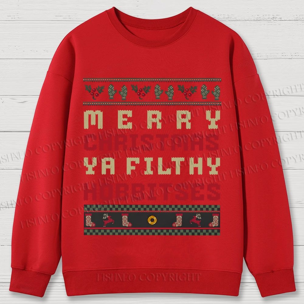 Hobbitses having Christmas Cotton Sweatshirts
