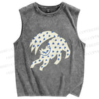 Unisex Star Cats Printed Washed Tank Top