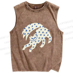 Unisex Star Cats Printed Washed Tank Top