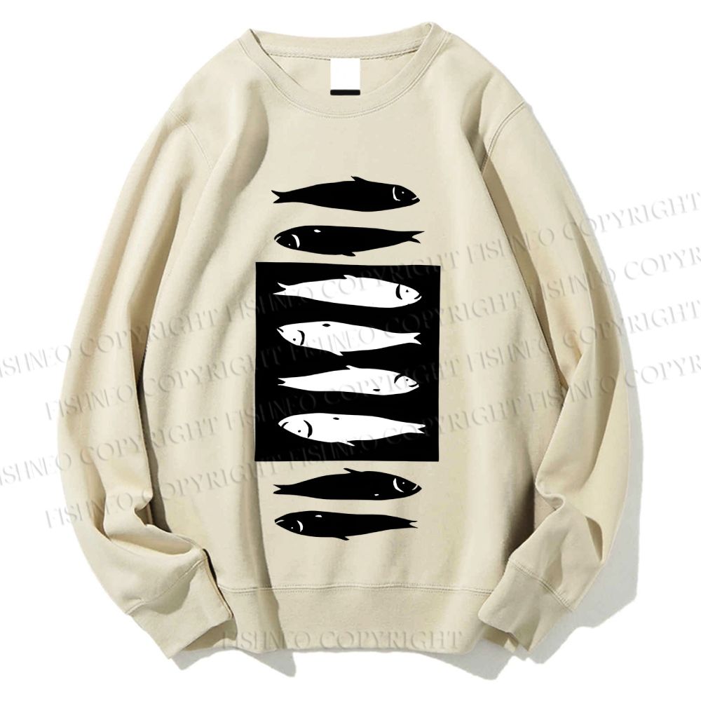 Unisex Geometric Sardines Printed Sweatshirt