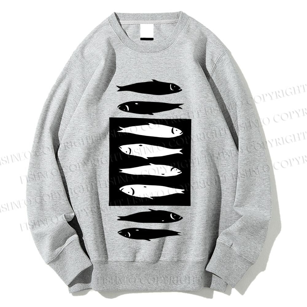 Unisex Geometric Sardines Printed Sweatshirt