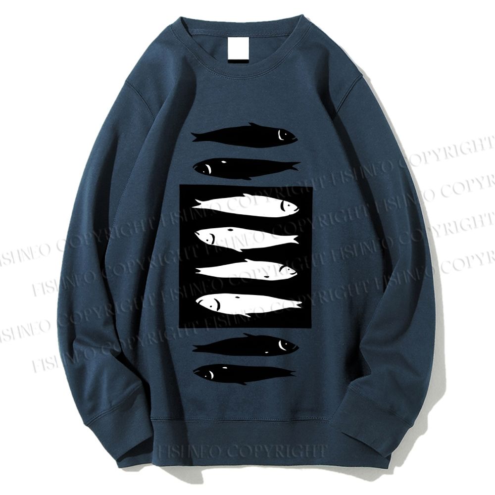 Unisex Geometric Sardines Printed Sweatshirt