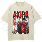 Unisex Akira Japanese Anime Printed Washed Tee