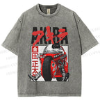 Unisex Akira Japanese Anime Printed Washed Tee