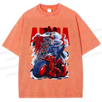 Unisex Akira Japanese Anime Poster Printed Washed Tee