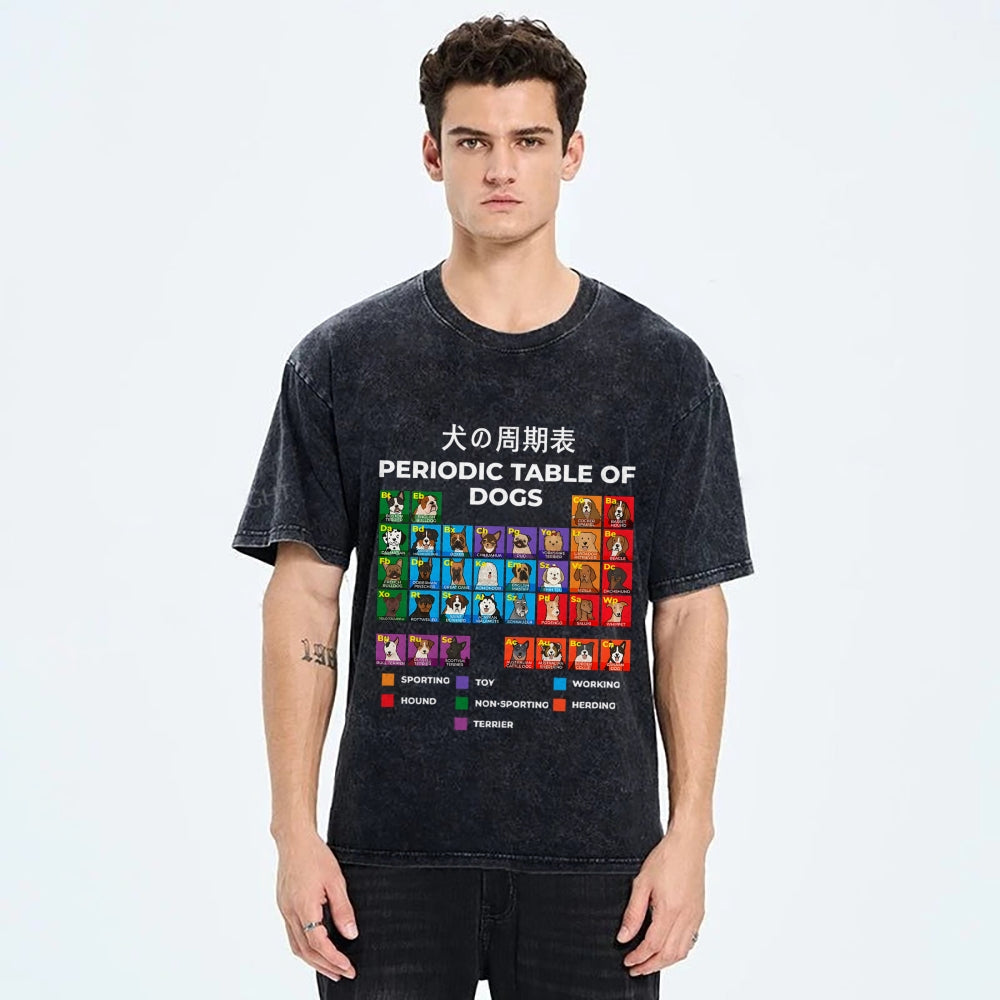 Periodic Table Of Dogs Washed T-Shirt