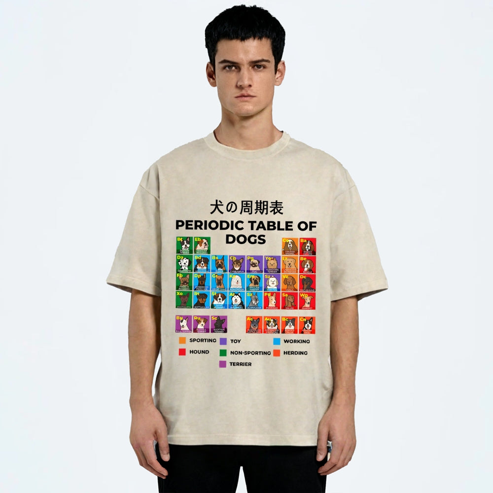 Periodic Table Of Dogs Washed T-Shirt