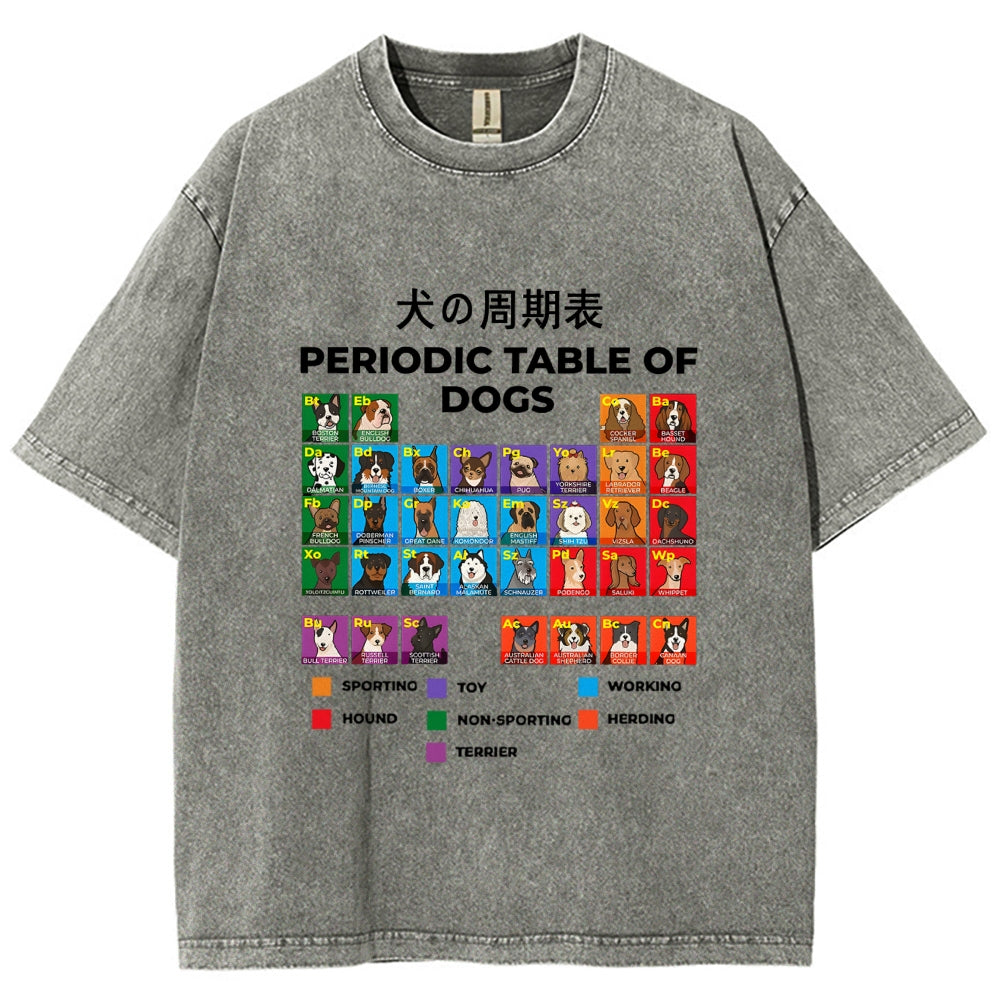 Periodic Table Of Dogs Washed T-Shirt