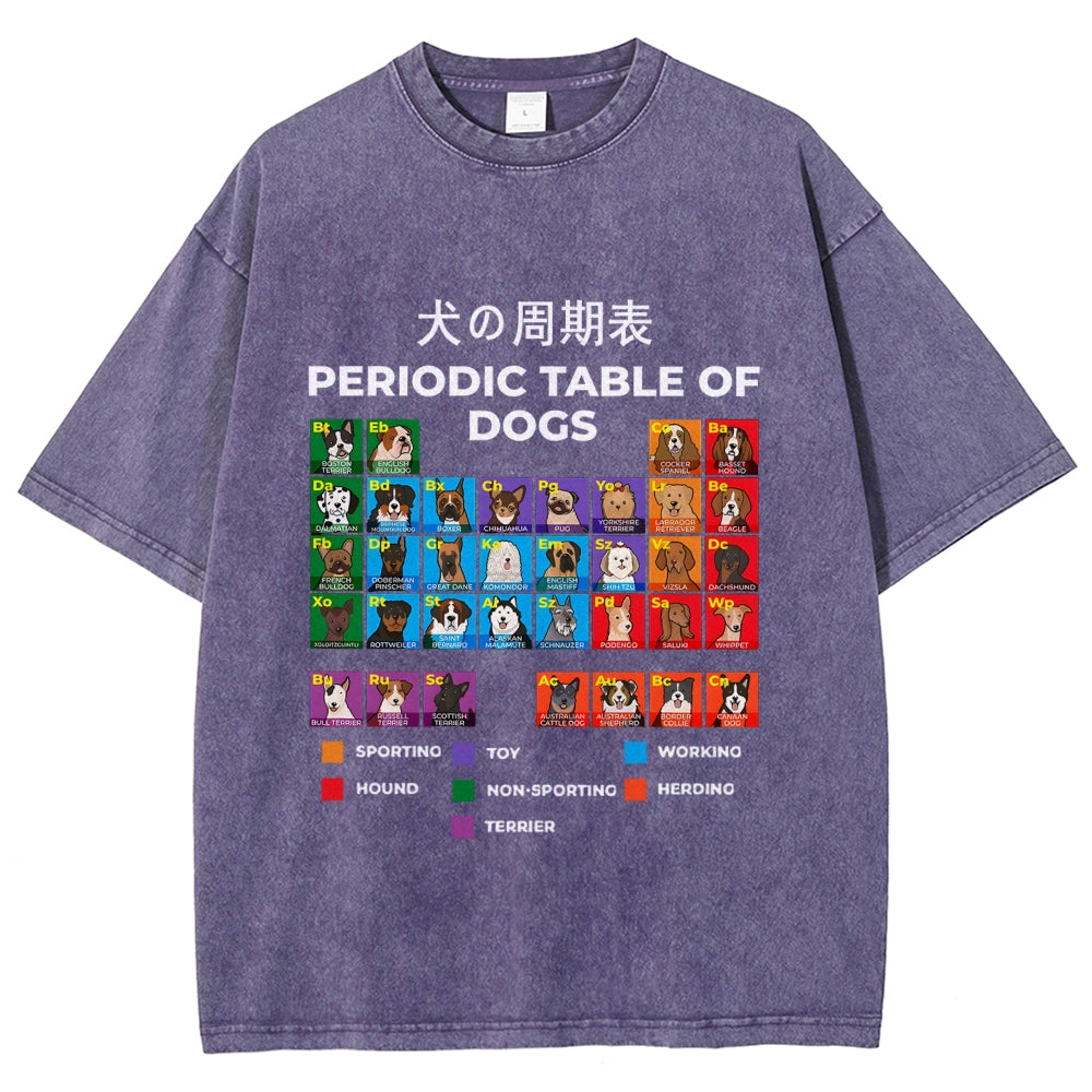 Periodic Table Of Dogs Washed T-Shirt