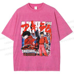 Unisex Akira Japanese Anime Printed Washed Tee