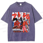 Unisex Akira Japanese Anime Printed Washed Tee