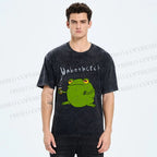 Unisex Unbothered Frog Printed Washed Tee