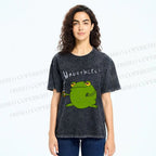 Unisex Unbothered Frog Printed Washed Tee