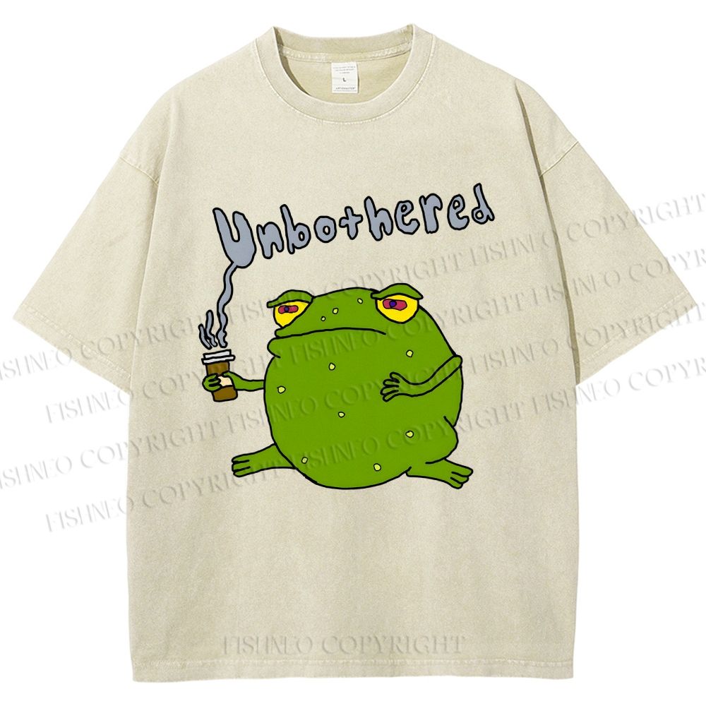 Unisex Unbothered Frog Printed Washed Tee
