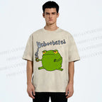 Unisex Unbothered Frog Printed Washed Tee