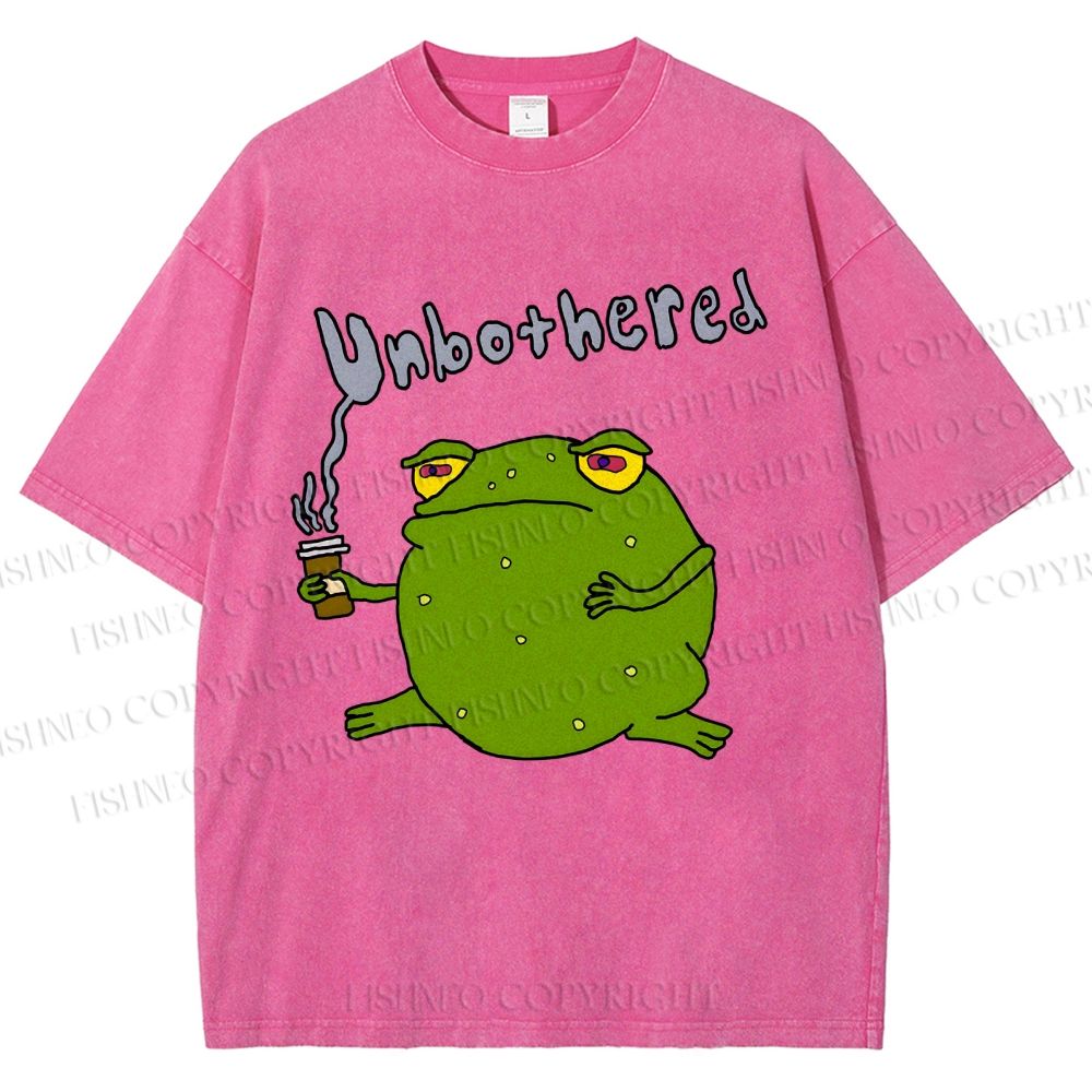 Unisex Unbothered Frog Printed Washed Tee