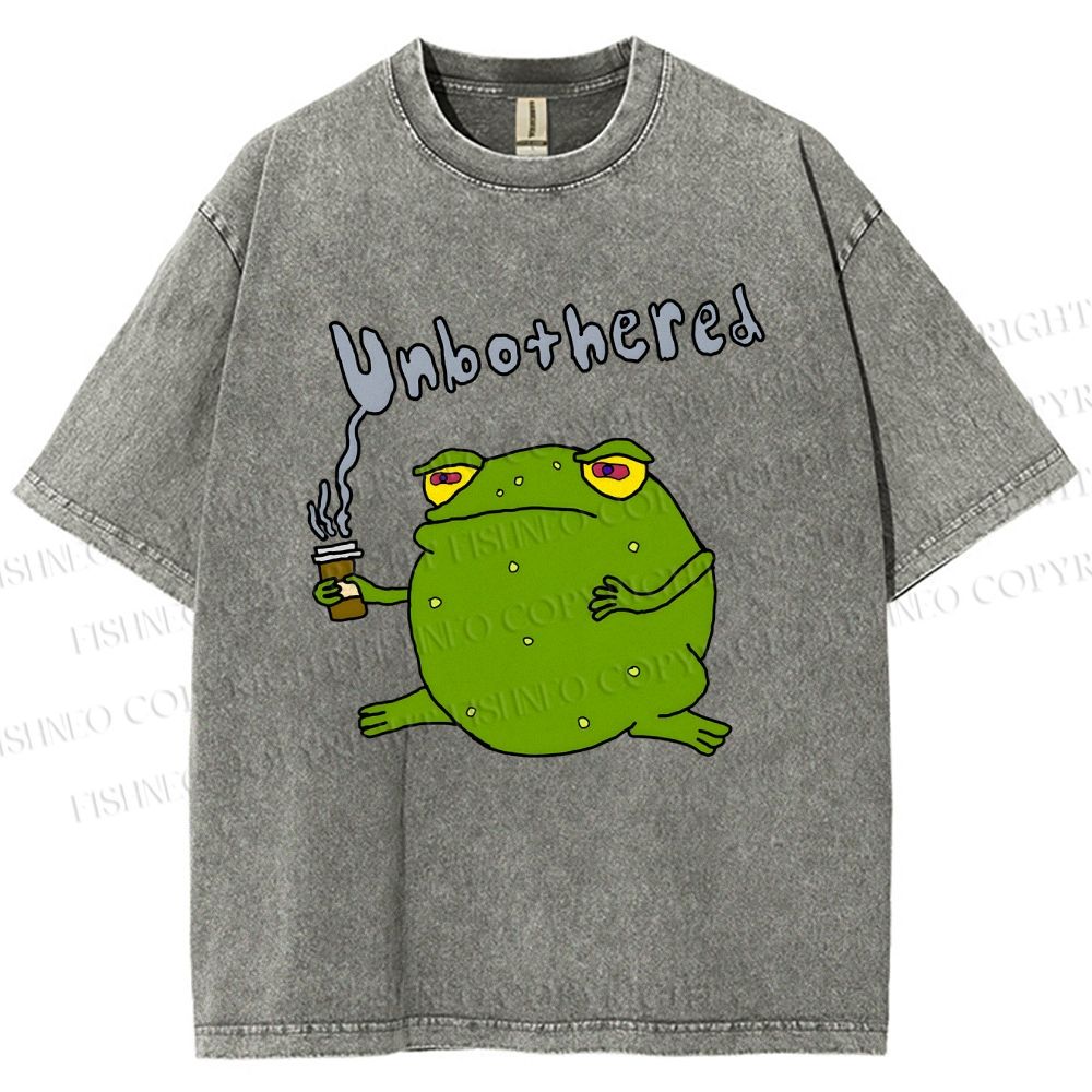 Unisex Unbothered Frog Printed Washed Tee