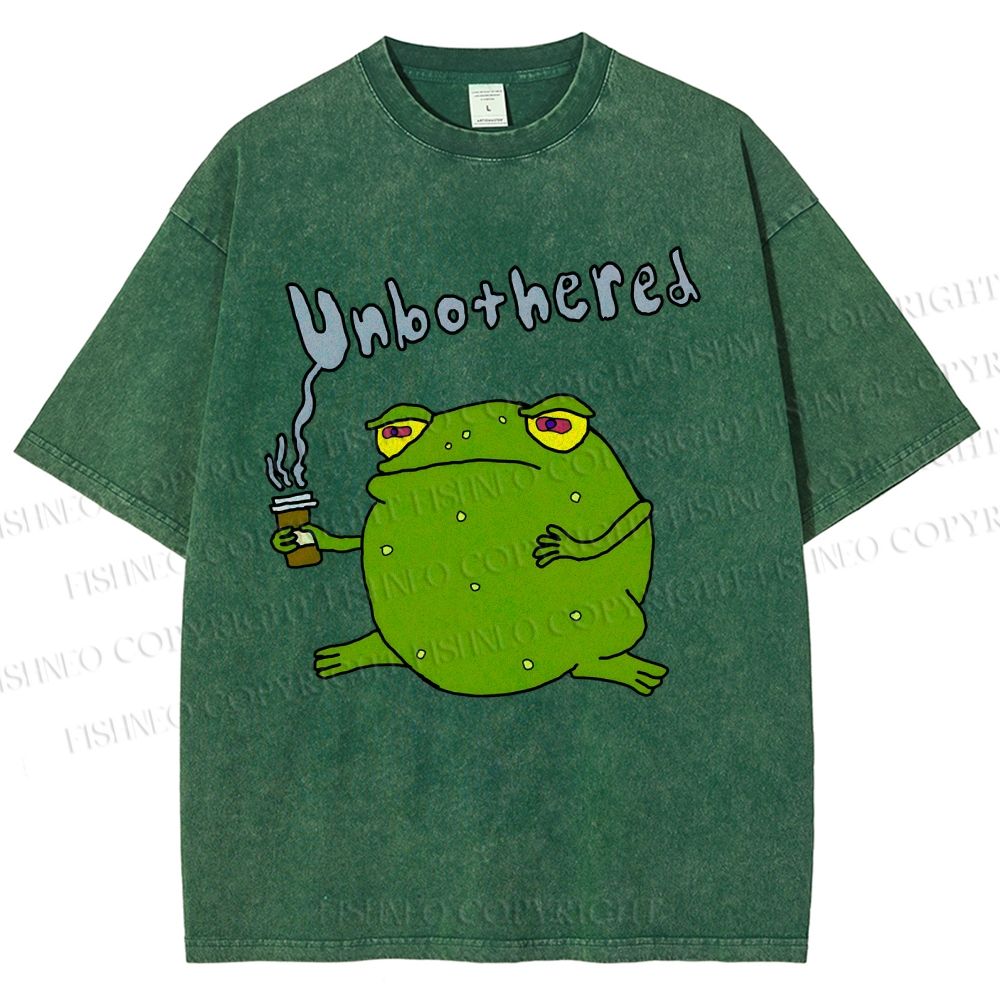 Unisex Unbothered Frog Printed Washed Tee