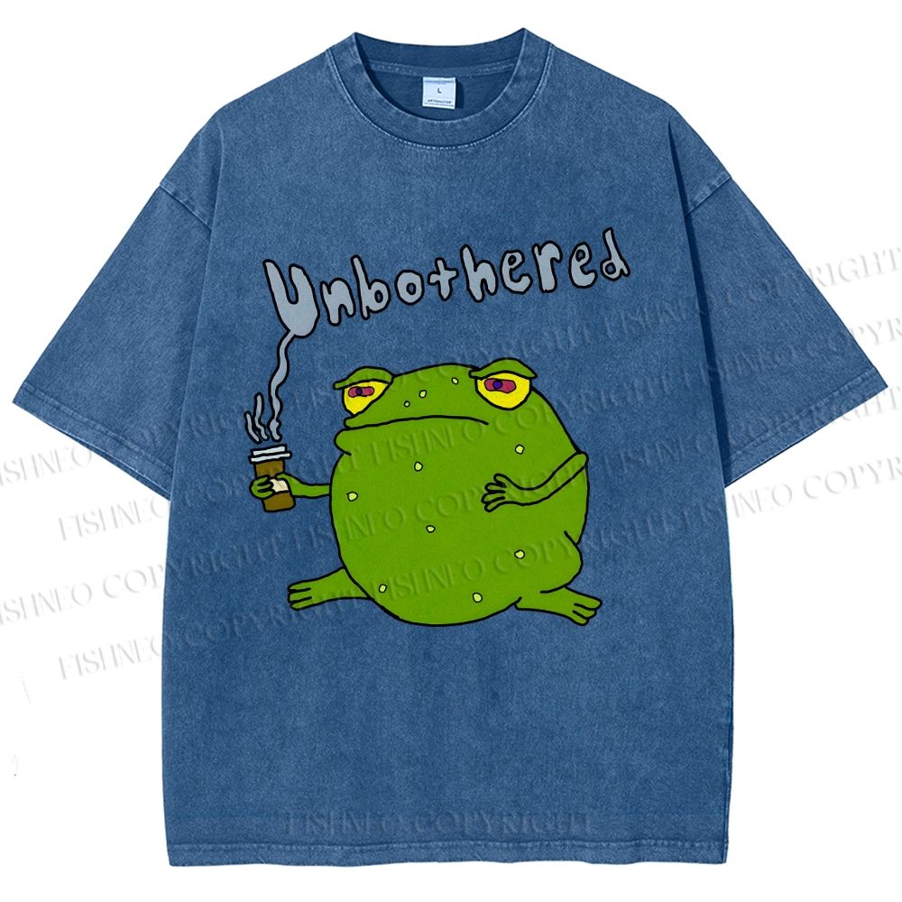 Unisex Unbothered Frog Printed Washed Tee