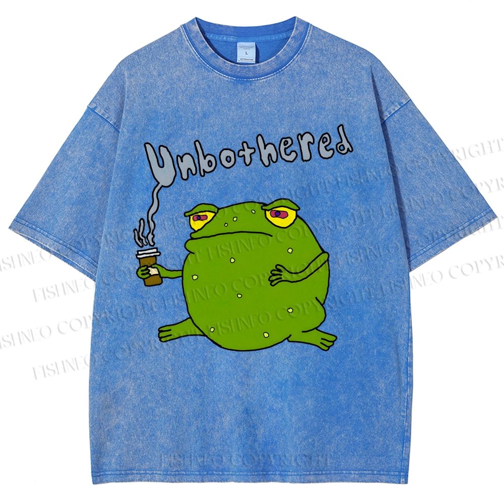 Unisex Unbothered Frog Printed Washed Tee