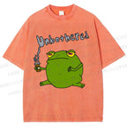 Unisex Unbothered Frog Printed Washed Tee