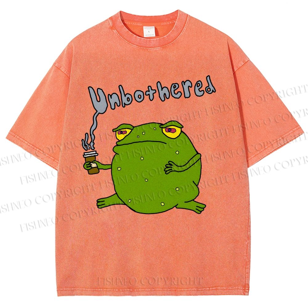 Unisex Unbothered Frog Printed Washed Tee