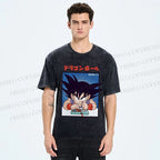 Unisex Son Goku Printed Washed Tee