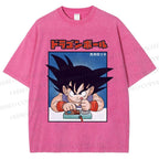Unisex Son Goku Printed Washed Tee
