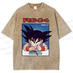 Unisex Son Goku Printed Washed Tee