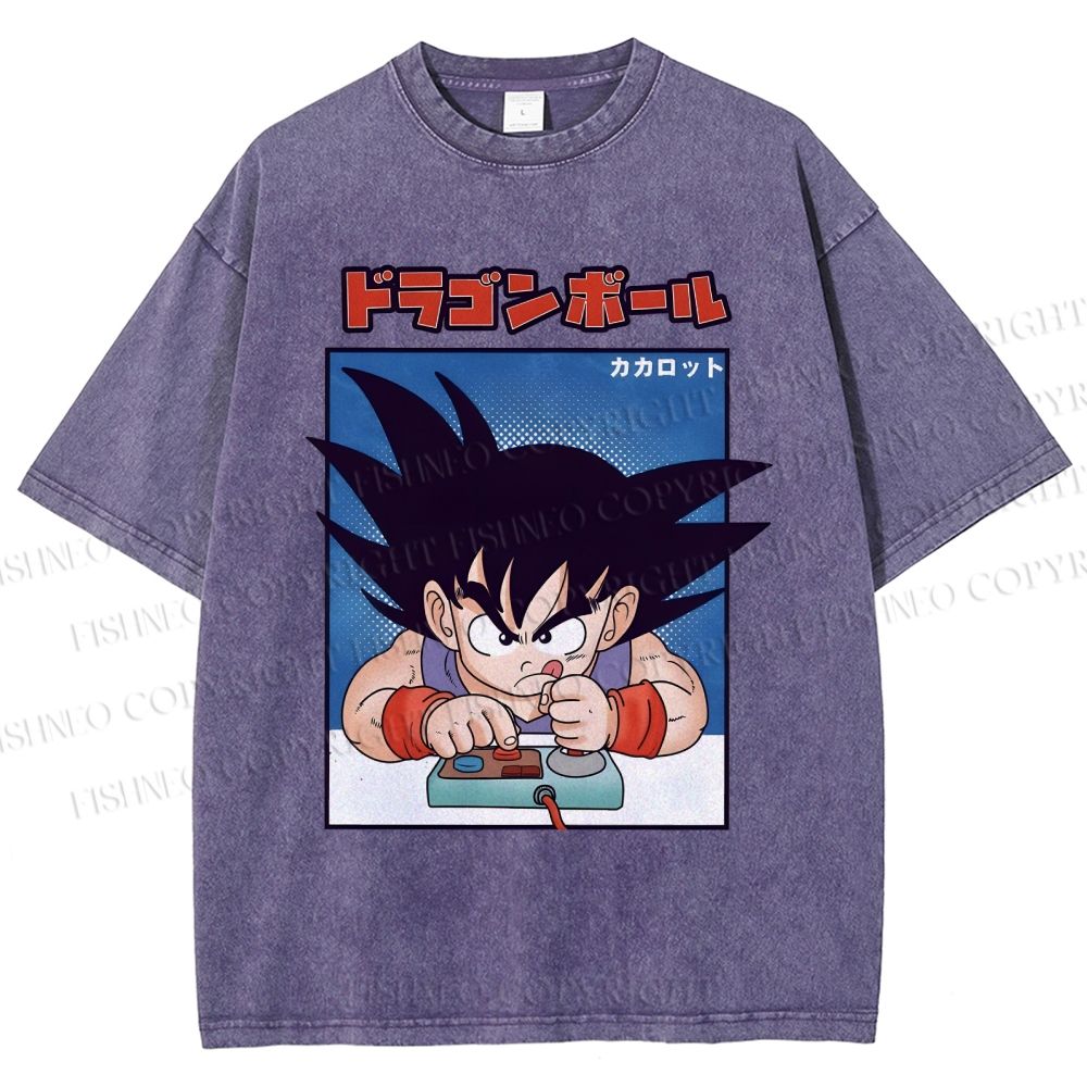 Unisex Son Goku Printed Washed Tee