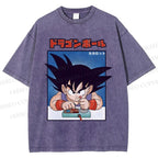 Unisex Son Goku Printed Washed Tee