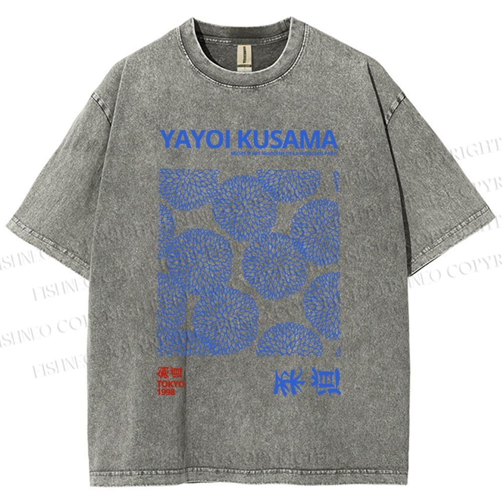 Unisex Chrysanthemum Yayoi Kusama Printed Washed Tee