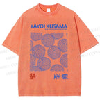 Unisex Chrysanthemum Yayoi Kusama Printed Washed Tee
