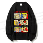 Unisex Cat in Art History Printed Sweatshirt