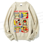Unisex Cat in Art History Printed Sweatshirt