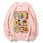 Unisex Cat in Art History Printed Sweatshirt