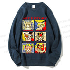 Unisex Cat in Art History Printed Sweatshirt