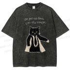 Unisex Cat Manager Funny Printed Washed Tee