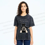 Unisex Cat Manager Funny Printed Washed Tee