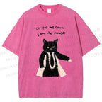 Unisex Cat Manager Funny Printed Washed Tee