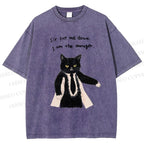 Unisex Cat Manager Funny Printed Washed Tee