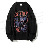 Unisex My First Catnip Trip Cat Printed Sweatshirt