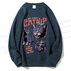 Unisex My First Catnip Trip Cat Printed Sweatshirt