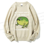 Unisex My Tummy Hurts And I'm Mad At The Government Frog Printed Sweatshirt