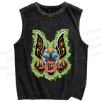 Unisex Butterfly Printed Washed Tank Top