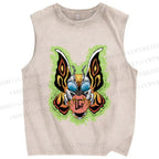 Unisex Butterfly Printed Washed Tank Top
