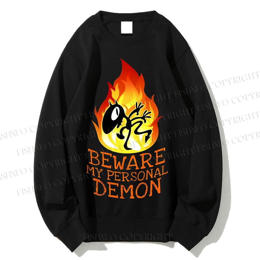 Unisex Luci Beware My Personal Demon Printed Sweatshirt