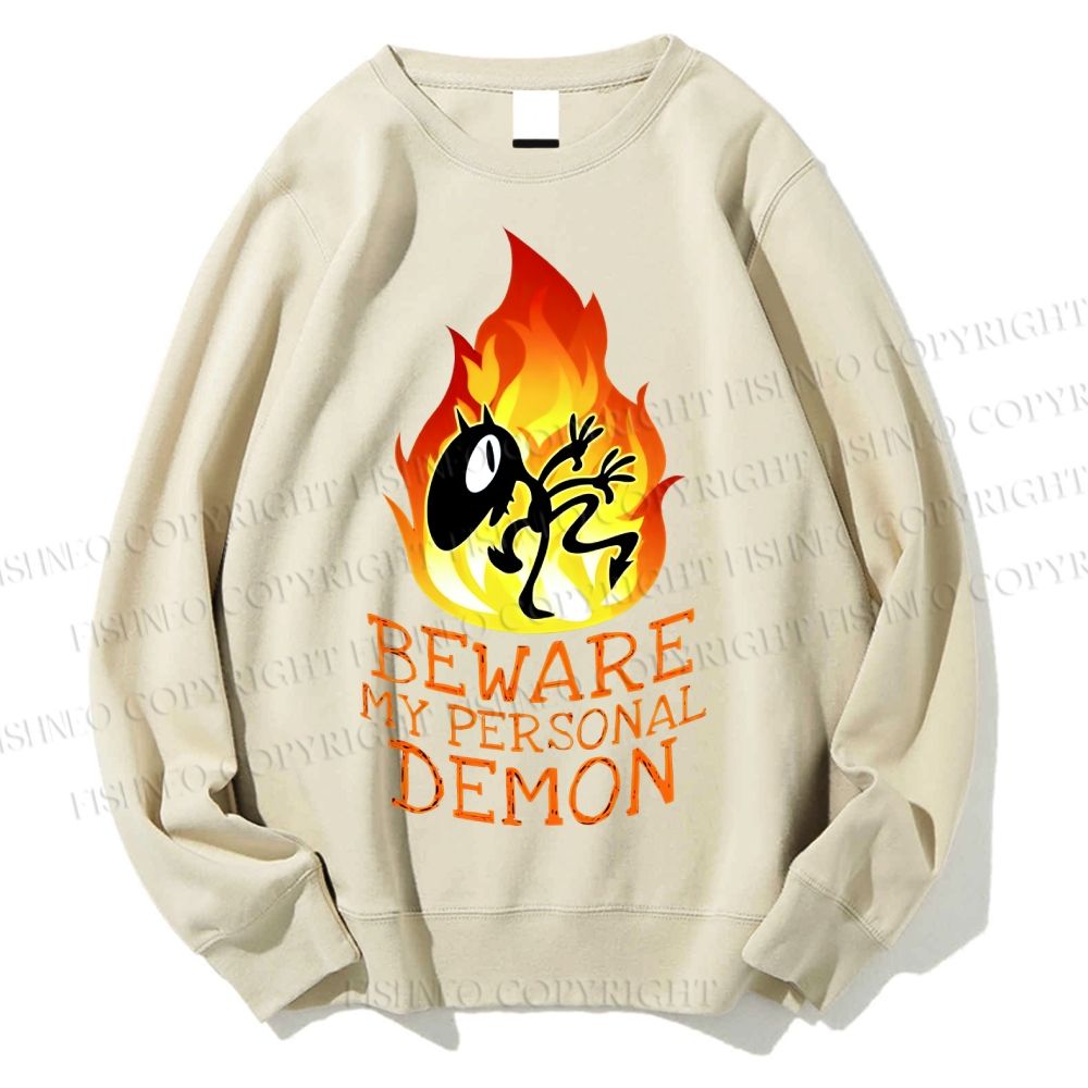 Unisex Luci Beware My Personal Demon Printed Sweatshirt
