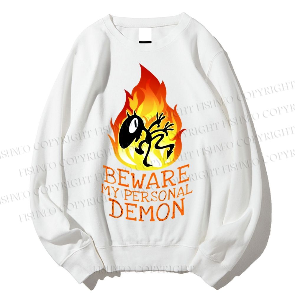 Unisex Luci Beware My Personal Demon Printed Sweatshirt