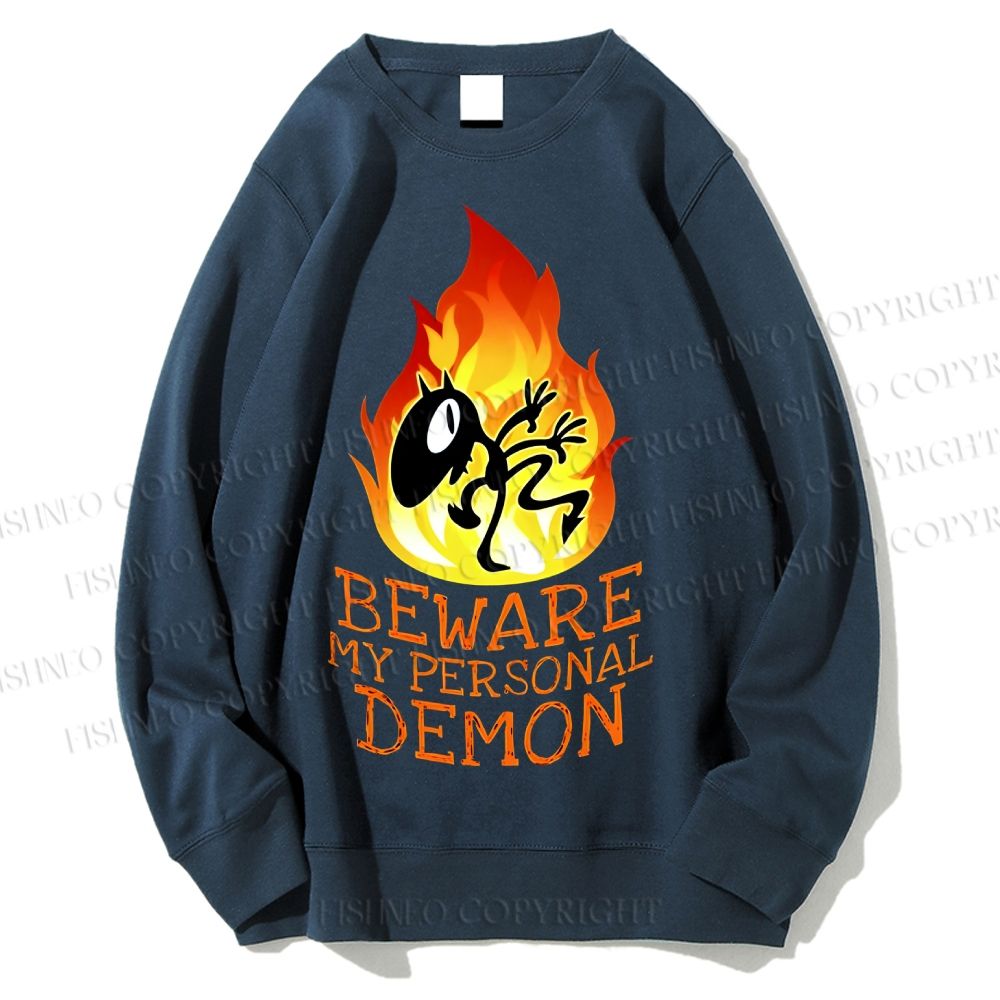 Unisex Luci Beware My Personal Demon Printed Sweatshirt